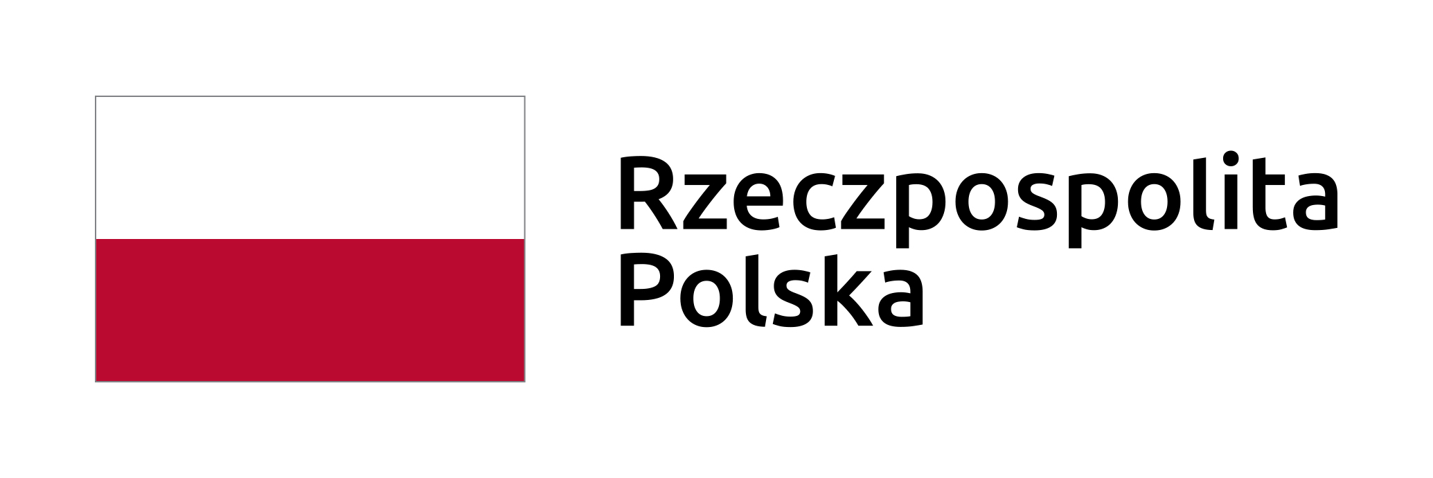 Flaga Polski z podpisem Rzeczpospolita Polska